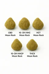 Moon Rock Flowers -näytepakkaus – CBD Moon Rock, 10-OH-HHC Moon Rock, HCT Moon Rock, 10-OH-HHCP Moon Rock, THCX Moon Rock 5 x 1 g