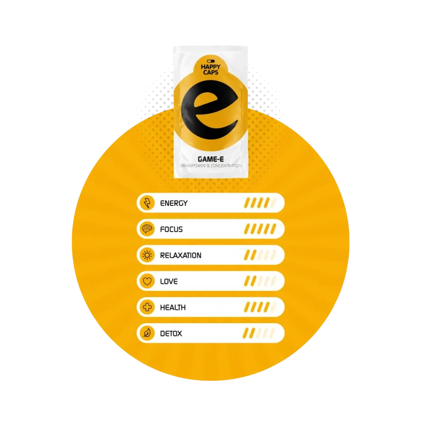 Happy Caps Game E - Kapsułki wspomagające mózg i koncentrację