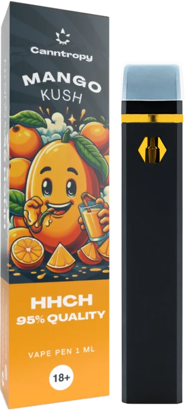Canntropy HHCH Stylo à Vape jetable Mango Kush, Qualité HHCH 95 %, 1 ml
