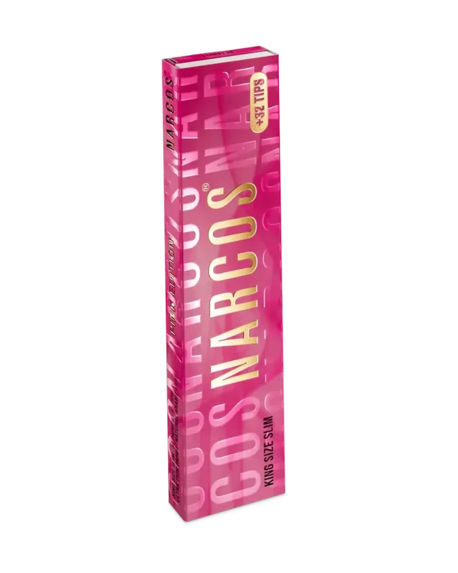 Narcos Pink Edition King Size Slim Rolling Papers + Tips
