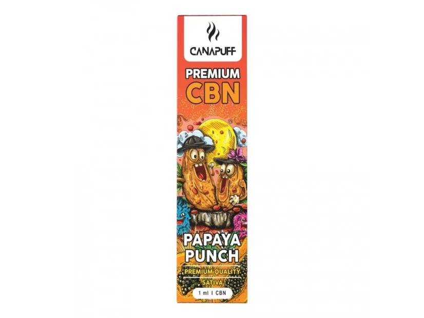 CanaPuff CBN jednorazové vape pero PAPAYA PUNCH, CBN 89 %, 1 ml