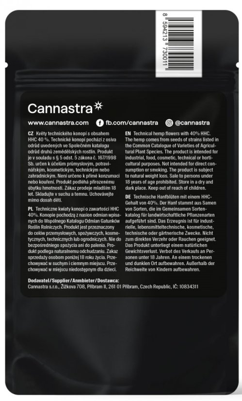 Cannastra HHC Gėlės Cosmic Blackout 40 %, 1 - 100 g