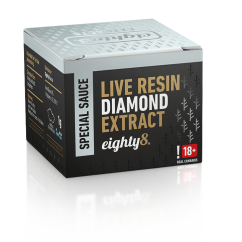 Extrait de diamant de résine vivante Eighty8 CBD, 92 % de CBD, 1 g