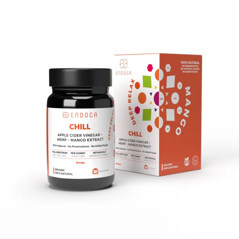 Endoca CBD Gummibärchen Chill, 40 mg CBD, Mangogeschmack, 30 Stück, 60 g
