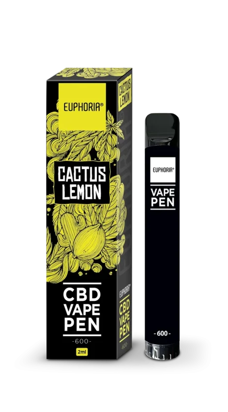 Euphoria CBD vienkartinis garinimo prietaisas Cactus Lemon, 2 ml