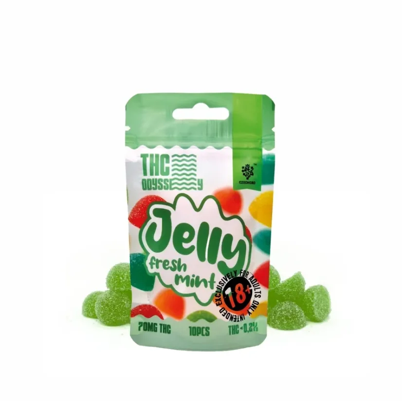 Czech CBD THC Odyssey Jelly Fresh Mint, 70 mg THC, 10 kpl