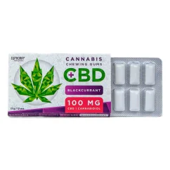 Euphoria chewing gum, 100 mg CBD, 12 pcs - Blackcurrant, 17 g