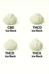 Conjunto de amostras de flores Ice Rock - CBD Ice Rock, HCT Ice Rock, THCD Ice Rock, THCX Ice Rock, 4 x 1 g