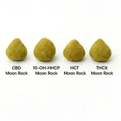 Moon Rock Flowers Probenset - CBD Moon Rock, HCT Moon Rock, 10-OH-HHCP Moon Rock, THCX Moon Rock, 4 x 1 g