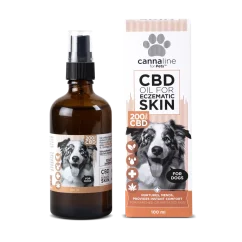 Ulei CBD Cannaline pentru piele eczematoasă pentru câini, CBD 200 mg, 100 ml