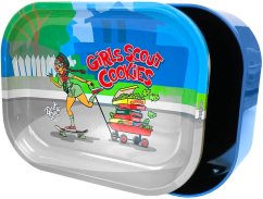 Best Buds Thin Box gördülő tálca tárolóval, cserkészlány sütik