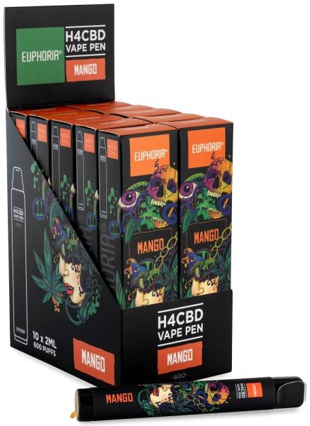 Euphoria H4CBD engangs-vape-pen Mango, H4CBD 50 %, 2 ml