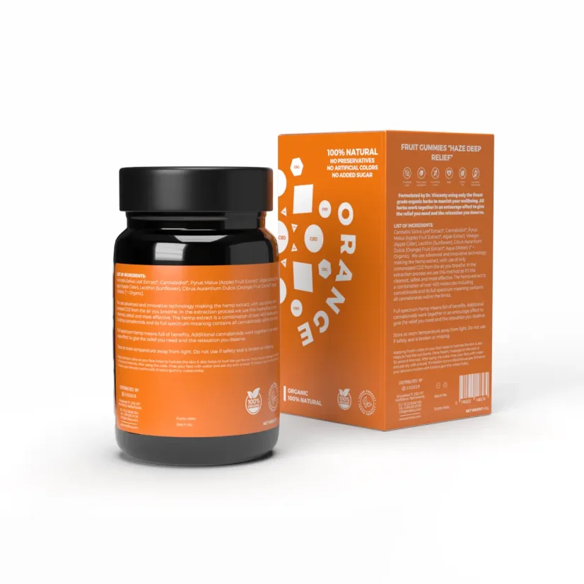 Endoca CBD Gummis Haze, 300 mg CBD, 5 mg CBG, Orangenaroma, 30 Stück, 60 g