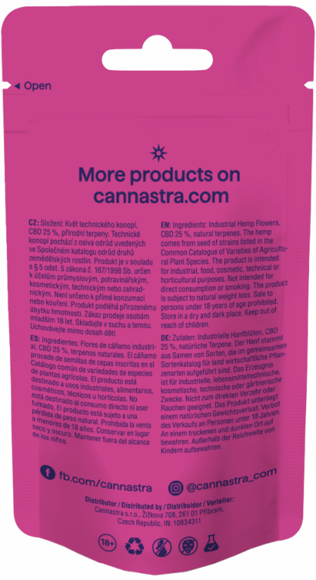 Cannastra CBD Cvetovi Black Hole Berries, CBD 25 %, 1 g - 100 g