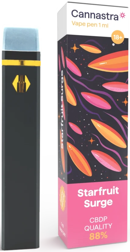 Cannastra CBDP Disposable Vape Pen Starfruit Surge, CBDP 88 % quality, 1 ml Cannastra CBDP Disposable Vape Pen Starfruit Surge, CBDP 88 % quality, 1 ml