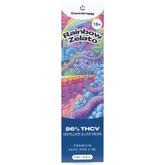 Canntropy THCV Wegwerp Vape Pen Rainbow Zelato levende hars terpenen, THCV 96% kwaliteit, 1 ml