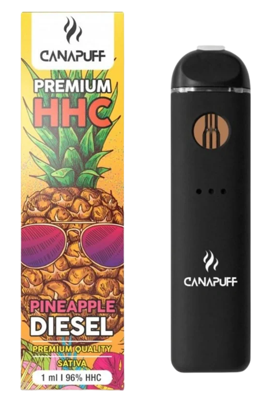 CanaPuff Vape rašiklis PINEAPPLE DIESEL 96% HHC, 1ml