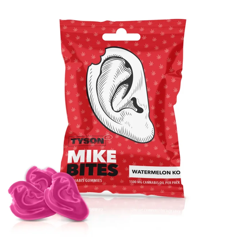 Tyson 2.0 Mike's Bites Watermelon KO Cannabis Gummies, 50 g