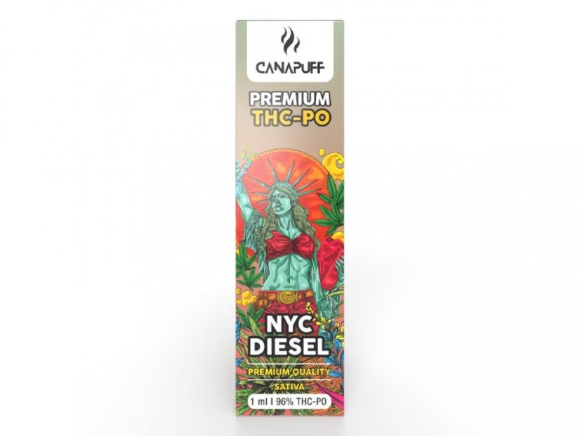 CanaPuff ühekordselt kasutatav Vape Pen NYC Diesel, 79% THCPO, 1 ml