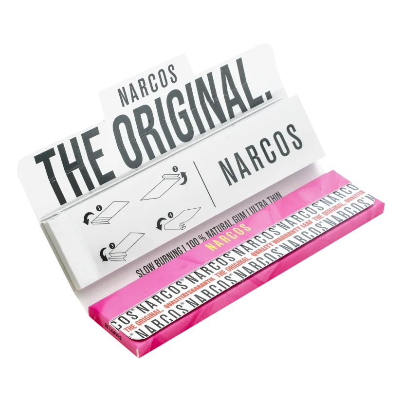 Narcos Pink Edition King Size Slim Rolling Papers + Tips