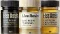 Three containers, black with live resin and transparent with live resin terpenes and CBD live resin