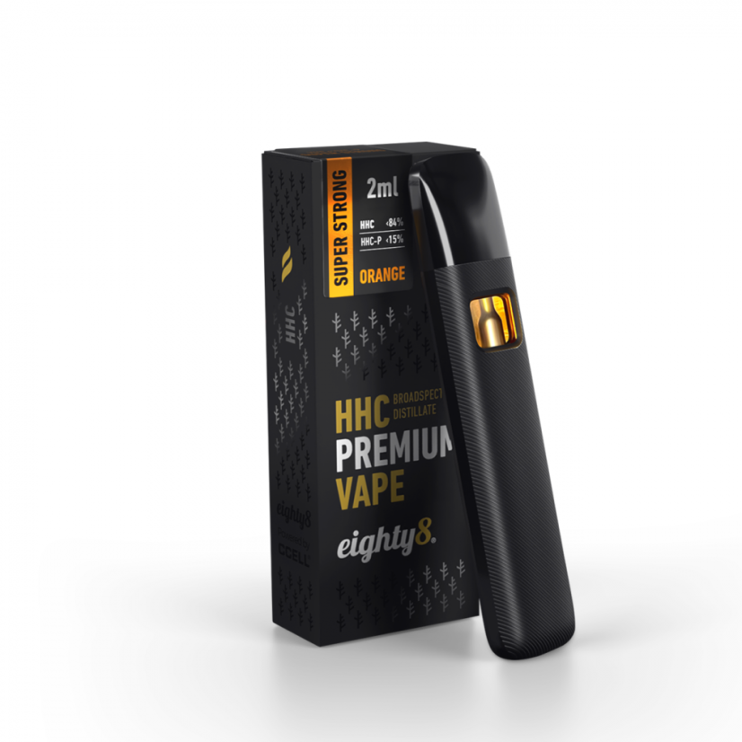 vap.fr 84 Eighty8 Superstrong HHC Vape Orange, 84 % HHC, 15 % HHCP, CCELL, 2 ml