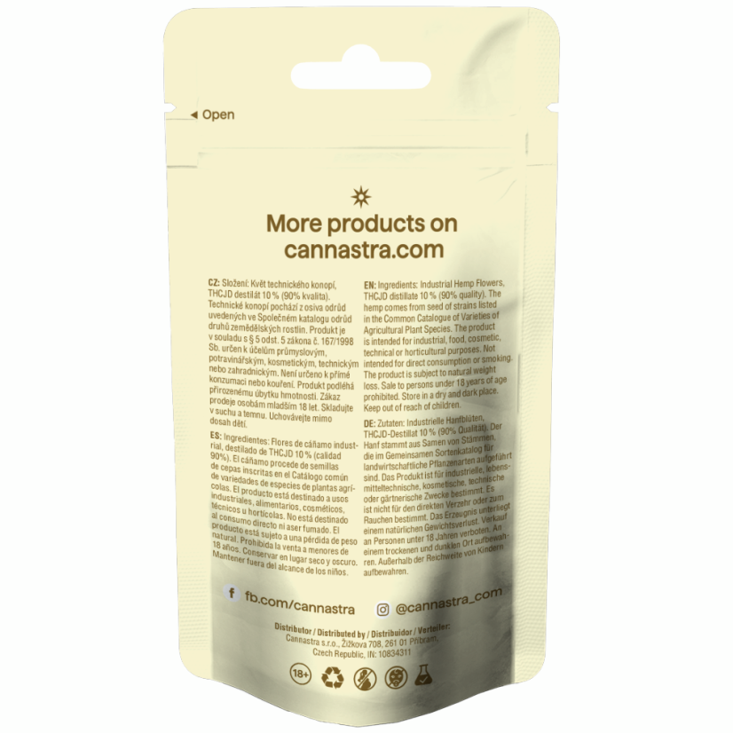 Cannastra THCJD Flower Antigravity, jakość THCJD 90%, 1 g - 100 g