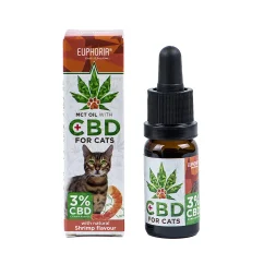Euphoria CBD-olja för katter 3 %, 300 mg, 10 ml – räksmak