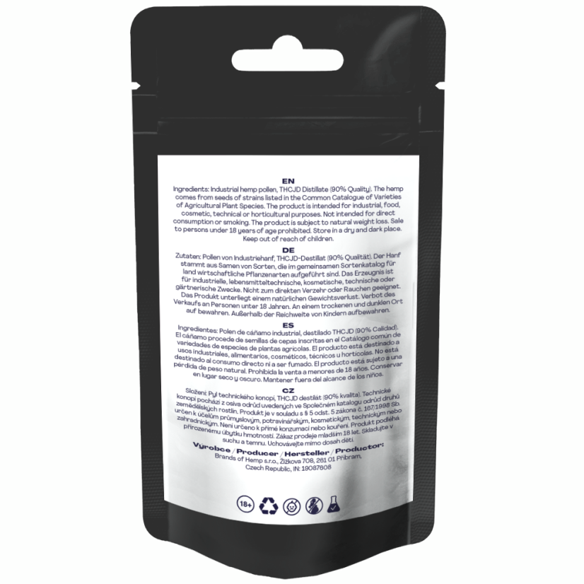 Canntropy THCJD Hash Agent Orange, jakość THCJD 90%, 1 g - 5 g