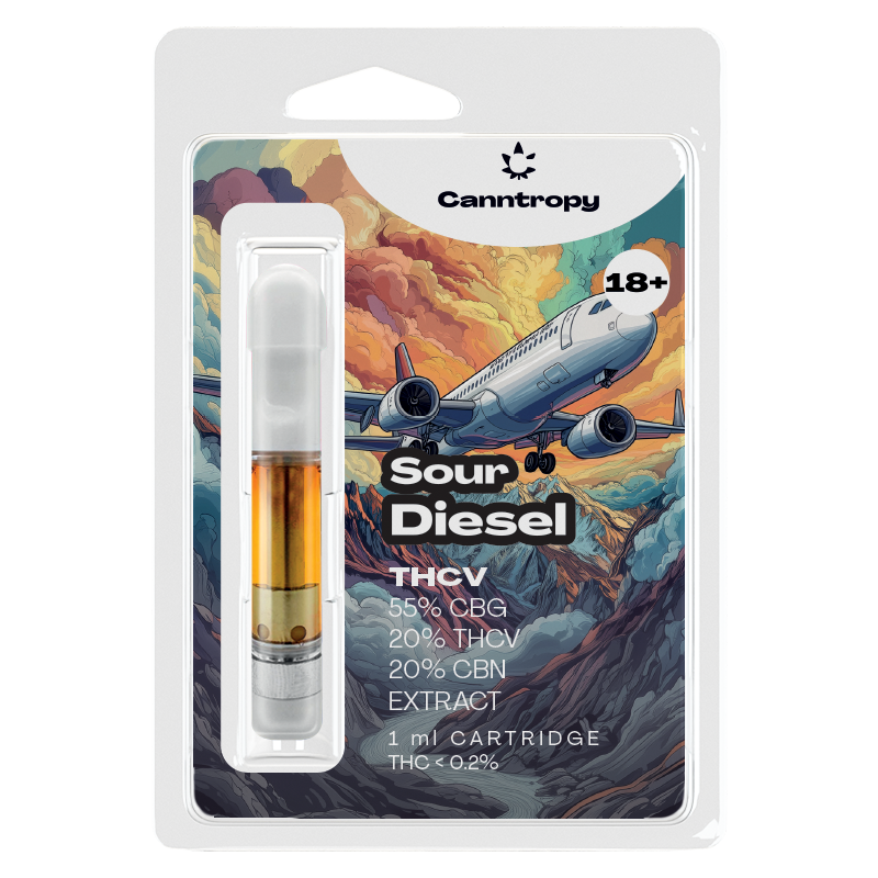 Canntropy THCV Cartridge Sour Diesel - 20 % THCV, 60 % CBG, 20 % CBN, 1 ml
