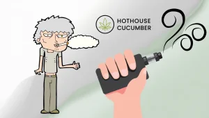 Illustrated man smoking, hand holding vaporizer - What happens when you stop smoking and start vaping Illustrated man smoking, hand holding vaporizer - What happens when you stop smoking and start vaping