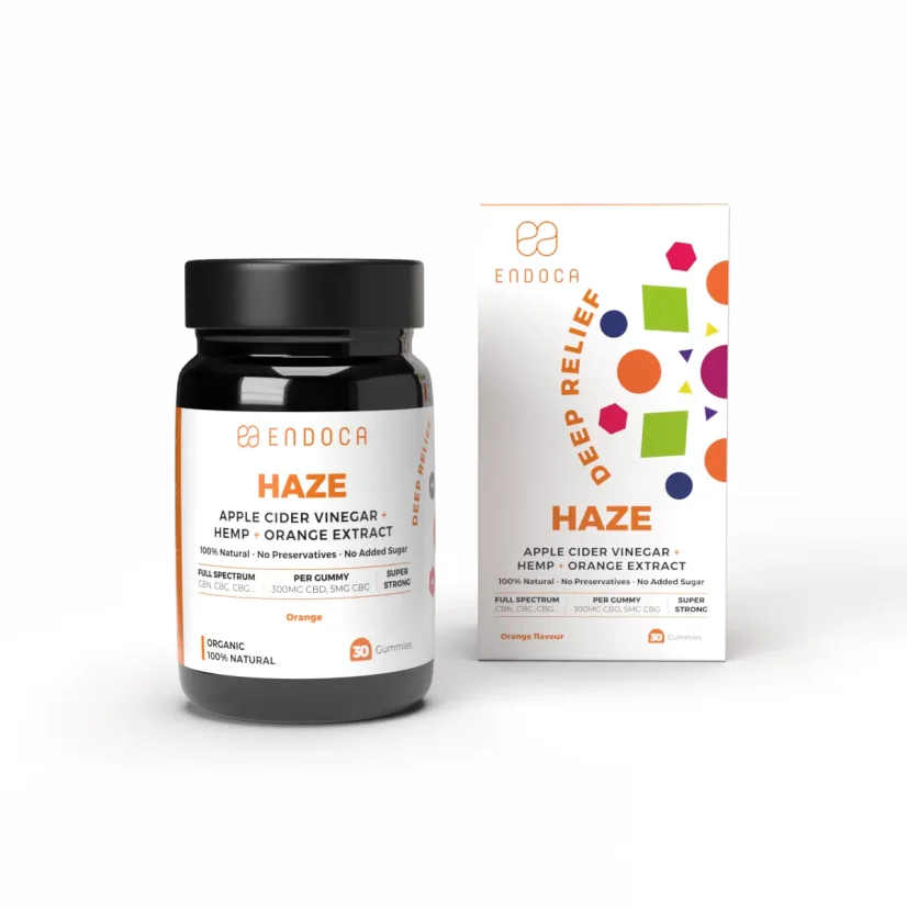Endoca CBD Gummis Haze, 300 mg CBD, 5 mg CBG, Orangenaroma, 30 Stück, 60 g
