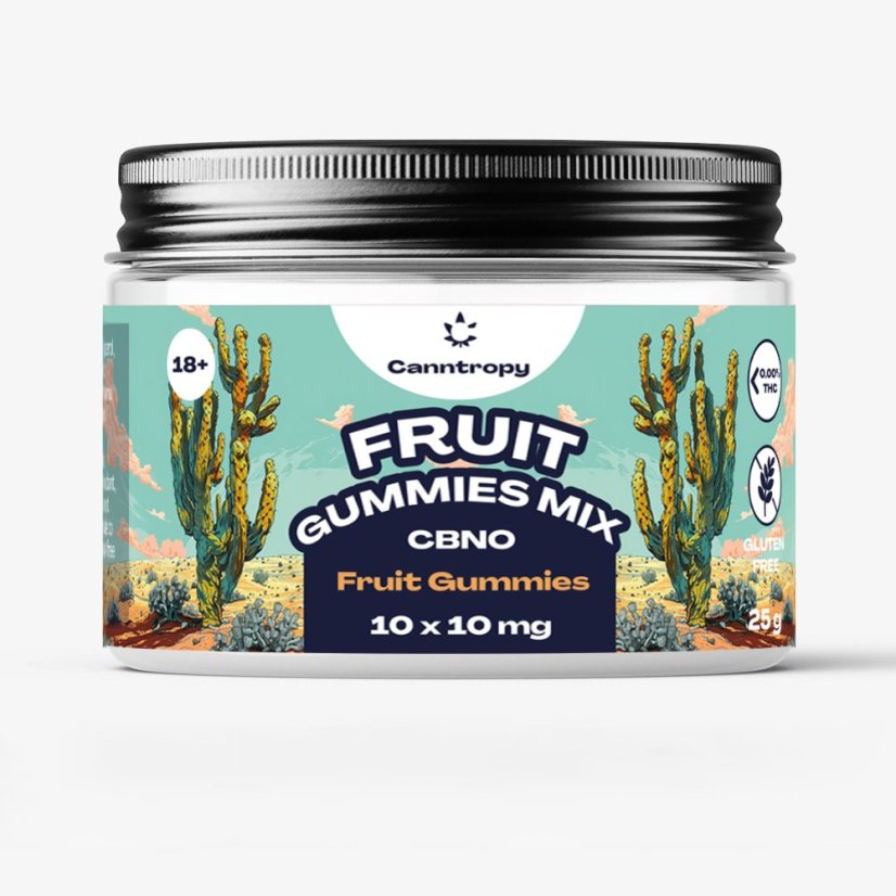 Canntropy CBNO Fruit Gummies Mix, 10 ks x 10 mg, 100 mg CBNO, 25 g