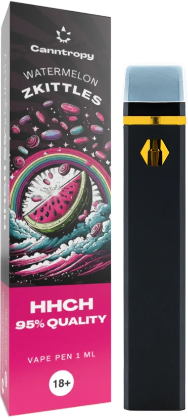Canntropy HHCH engångsvapepenna vattenmelon Zkittles, HHCH kvalitet 95 %, 1 ml