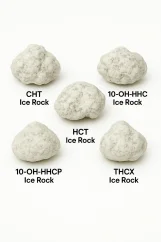 Set de mostre Ice Rock Flowers - CBD Ice Rock, 10-OH-HHC Ice Rock, HCT Ice Rock, 10-OH-HHCP Ice Rock, THCX Ice Rock, 5 x 1 g