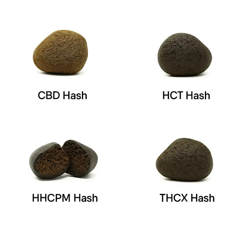 Morocco Hash sample set - CBD Hash, HCT Hash, HHCPM Hash, THCX Hash, 4 x 1 g