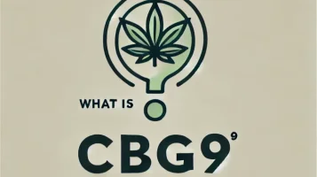 Texte : Qu'est-ce que le CBG9 ?, accompagné d'une illustration représentant une feuille de cannabis Texte : Qu'est-ce que le CBG9 ?, accompagné d'une illustration représentant une feuille de cannabis