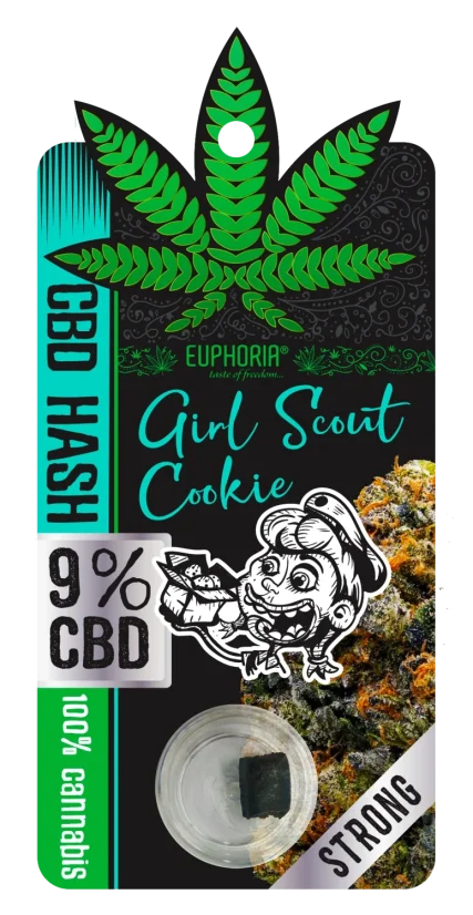Euphoria CBD Hash 9% Girl Scout Cookie, 1 g