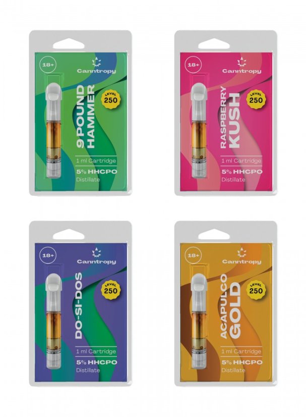 Canntropy HHCPO Cartriges, zestaw All in One - 4 smaki x 1 ml