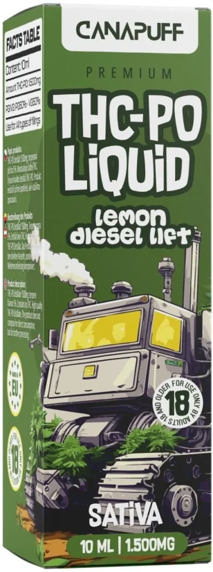 CanaPuff THCPO vedelik Lemon Diesel Lift, 1500 mg, 10 ml