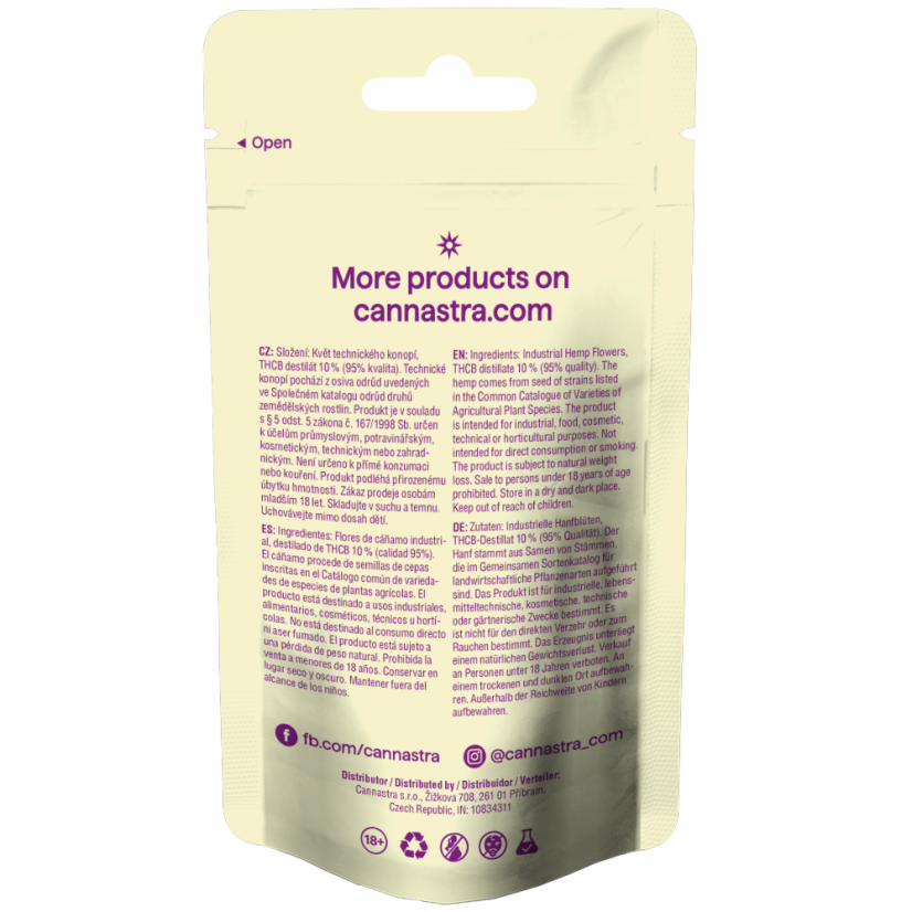 Cannastra THCB Flower Purple Boom, jakość THCB 95%, 1g - 100 g