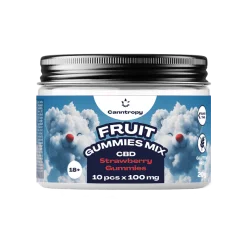 Canntropy CBD Fruit Strawberry Gummies, 10 pcs x 100 mg, 1000 mg CBD, 20 g