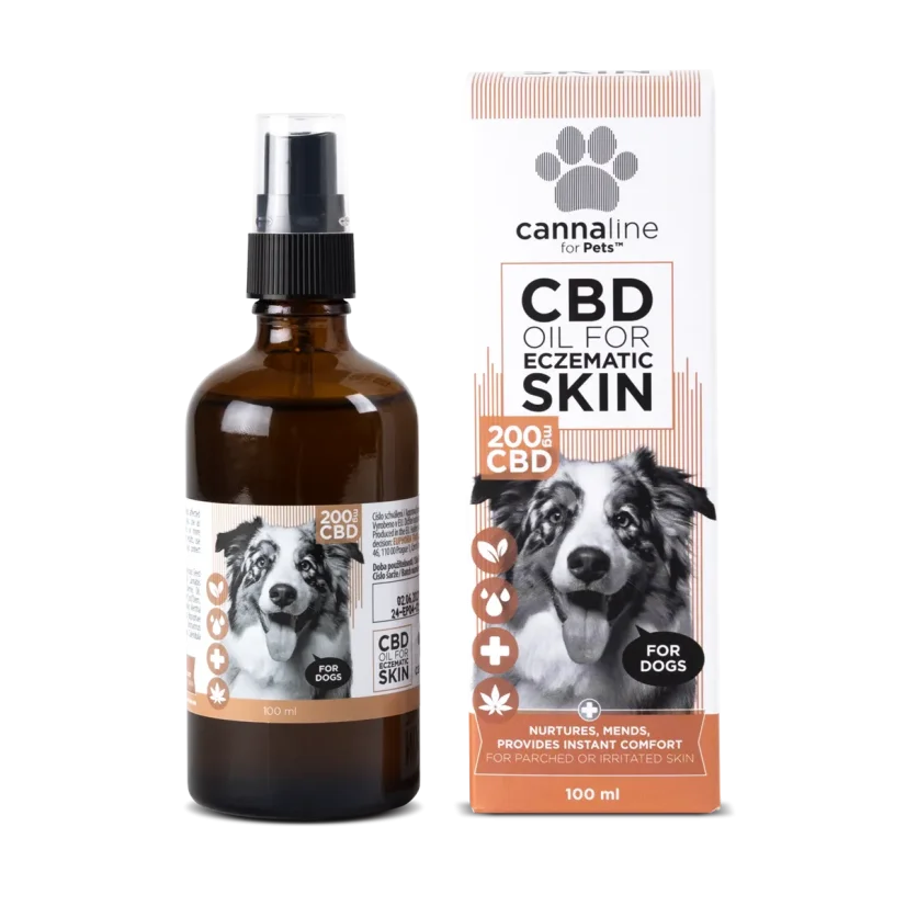Cannaline CBD-olja för eksemhud för hundar, CBD 200 mg, 100 ml
