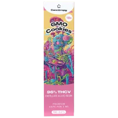 Canntropy THCV Jednorázovka GMO Cookies live resin terpenes, THCV 96% kvalita, 1 ml