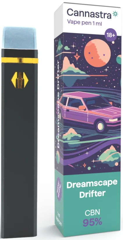 Cannastra CBN jednorazové vape pero Dreamscape Drifter, CBN 95 %, 1 ml