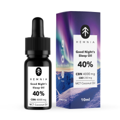Hemnia Good Night's Sleep MCT kokosriekstu eļļa 40%, 4000 mg CBN, 250 mg CBD, 10 ml