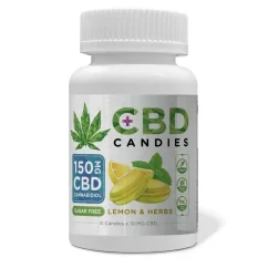Euphoria CBD -karkit, sitruuna ja yrtit, 150 mg CBD, 15 kpl x 10 mg, 100 g