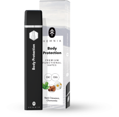 Hemnia Premium Functional CBC and CBG Vape Pen Body Protection - 20 % CBC, 75 % CBG, Basilic, Cannelle, Camomille, 1ml