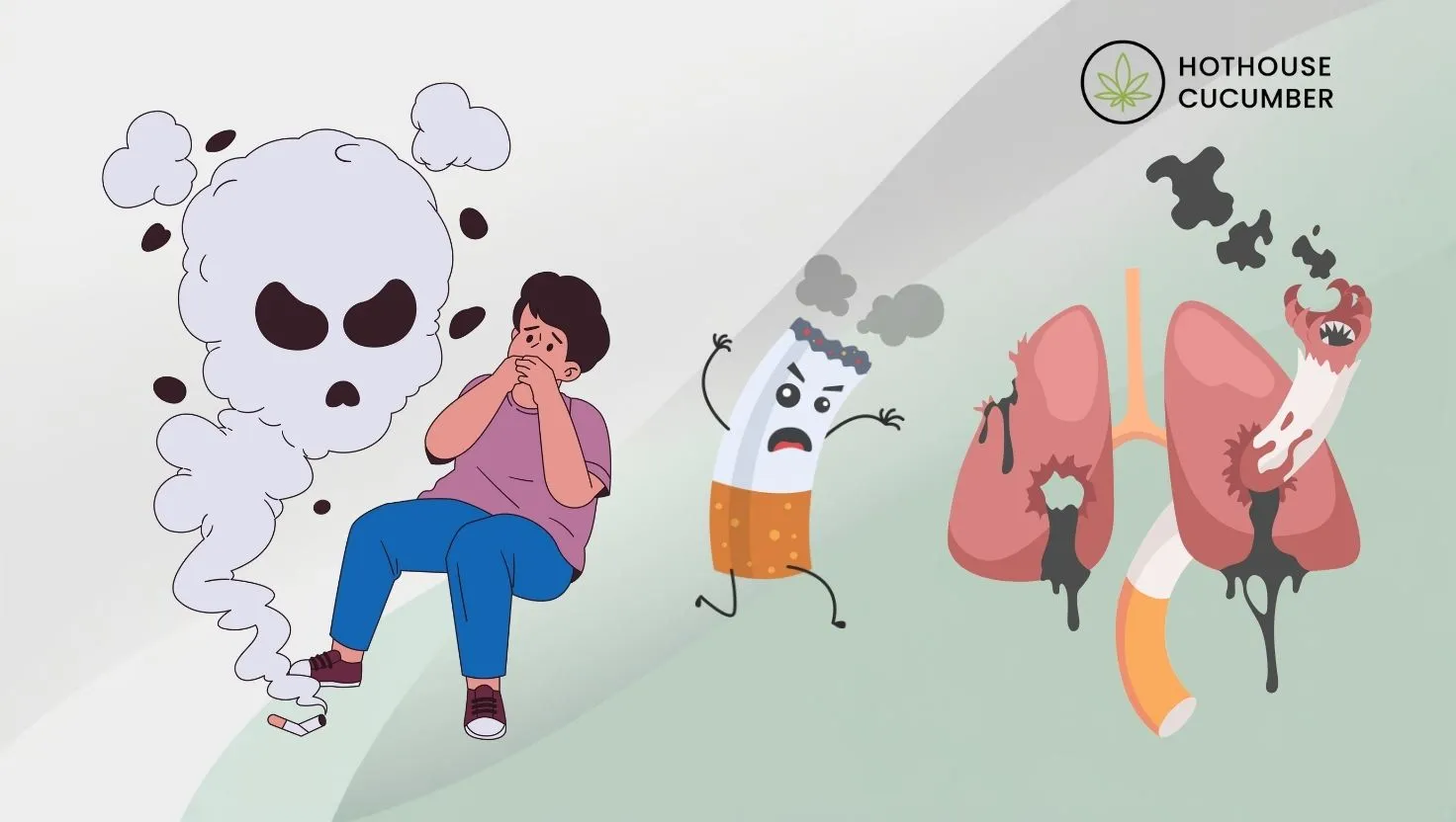 Images related to the harmful effects of smoking, such as lung damage